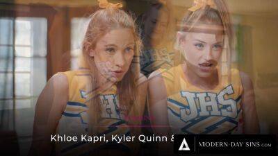 Khloe Kapri - Khloe - Quinn - MODERN-DAY SINS - Teen Cheerleaders Kyler Quinn and Khloe Kapri CUM SWAP Their Coach's BIG LOAD! - sunporno.com