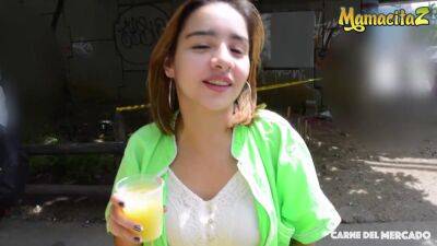 MAMACITAZ - Cute And Shy Latina Teen Julia Garcia Takes Deep In Her Tight Pussy A Real Big Cock - sunporno.com