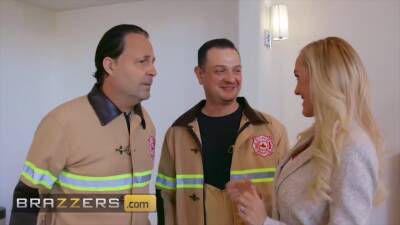 Blonde Busty Milf Teases A Young Fireman And Seduces His Big Cock - Brandi Love - hotmovs.com