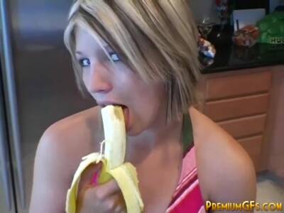 Teen banana blowjob tease - txxx.com