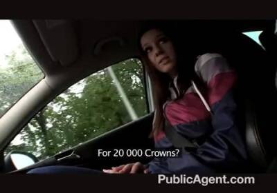 - Brunet Teen with gigantic juggs fucked in the car - sunporno.com