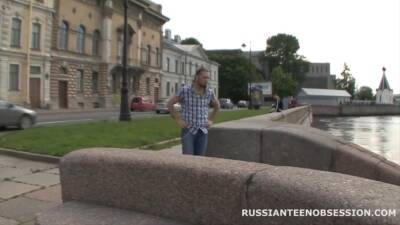 Young Russian Brunette Deepthroats Dick In The Public Place - upornia.com - Russia