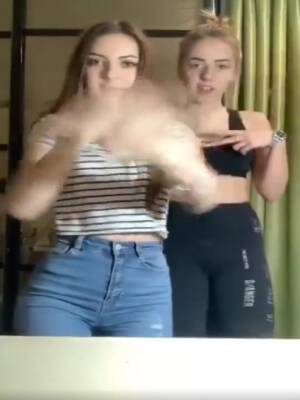 Fit Teen Squats Her Friend In Tight Jeans - hclips.com