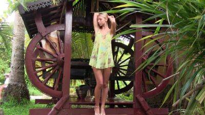 Blonde - Blonde Teen In A Short Sun Dress In The Bower - hclips.com
