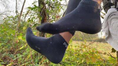 Dirty Surprise Sockjob While Hiking. Naught Teen - hclips.com