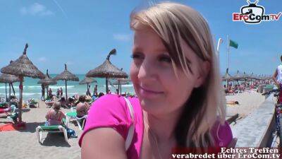 German Skinny 18yo Teen Flirt And Pick Up At Mallorca Beach - hclips.com - Germany