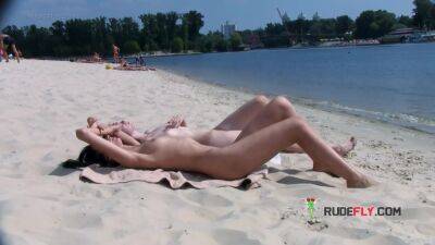 Dashing young nudist brunette with a tight, slim body and perky tits - hclips.com