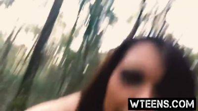 Scared Brunette Teen Running Topless Fell In The Arms O - hotmovs.com