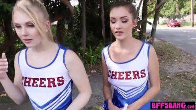 Watch these teen cheerleaders take turns pounding their coach's massive rod - sexu.com