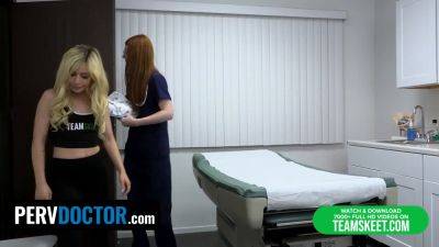 Petite blonde teen with small tits sickly masturbates & gets a thorough check-up from her doctor - sexu.com