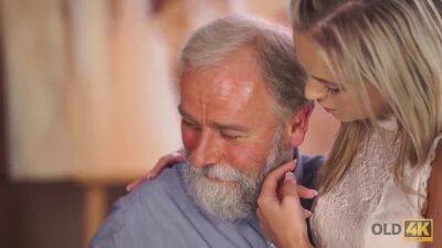 Old man is happy to enjoy tender body of young student Shanie Ryan - sexu.com