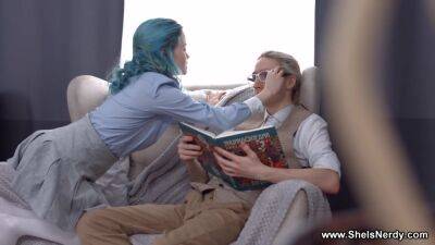 Rebecca - She Is Nerdy - Rebecca Nikson - Bluehaired teen hot gentle fuck - hotmovs.com