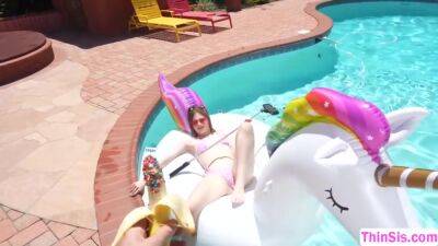 Gorgeous Teen Banged By Stepbro In Pool - upornia.com