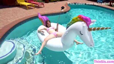 Gorgeous Teen Banged By Stepbro In Pool - upornia.com