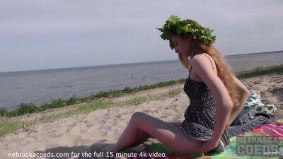 Hot Skinny Ginger Teen Masturbating On A Beach (drone Video Included) - upornia.com