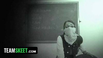 Watch as a naughty teen gets spanked & pounded hard by her professor after class - sexu.com