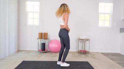 Giggly Curly-haired Teen Has A Fitness Audition - upornia.com