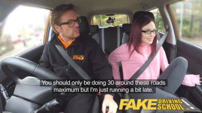British instructor creampies American Teen in fake driving school - sexu.com - Britain - Usa