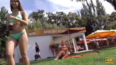 Watch this horny euro teen get paid to satisfy her man for cash in the bushes - sexu.com - Czech Republic