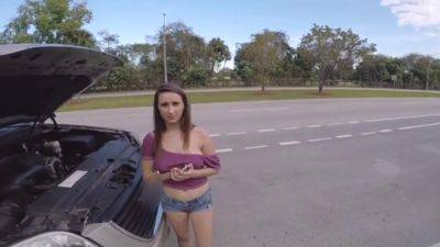 big tits teen fucked by stranger for cash to fix car pov - upornia.com