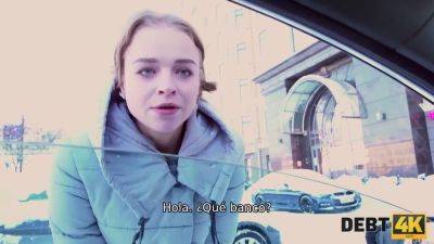 Blonde teen debt4k pays her debt with rough fuck & money POV - sexu.com - Russia