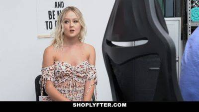 Naughty blonde teen Nataliaqueen ends up fucking officer after stealing clothes - sexu.com