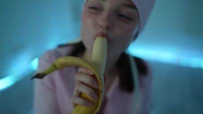Young nurse and her banana - hclips.com