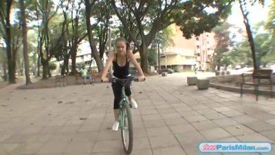 Busty fit teen slut cycles around town - hotmovs.com