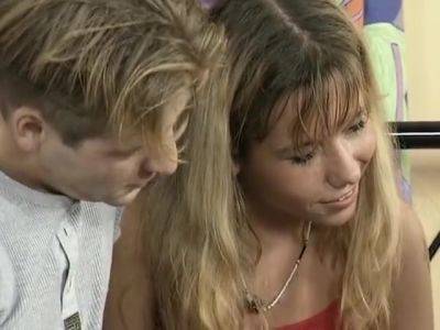 Blonde Teens In Pretty German Teen 18+ Fucks Her Boyfriend If Front Of A Stranger - hclips.com - Germany