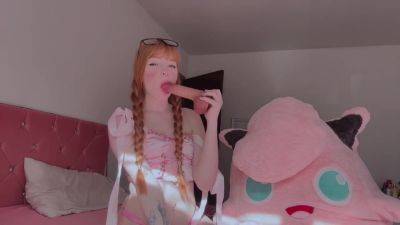 Young Redhead Showing Her Pink Pussy, Sitting On The 22 Cm Dildo - hclips.com