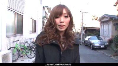 Japanese teen Megu Kamijo moans hard while taking two cocks in her mouth - sexu.com - Japan