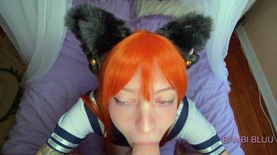 Bambi Bluu - Real Life Hentai - Uniform Cosplay Redhead Teen 18+ Pawg Fucks Senpai & His Big Cock - hclips.com