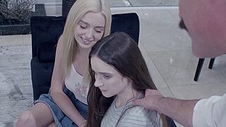 Lexi Lore - Charles Dera - Hazel Moore - Small tit teen and bff fucked by stepdad - ah-me.com