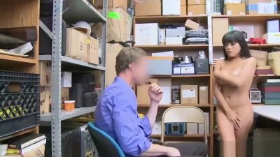 Young Asian - Young Asian woman in off-shoulder top meets man in blue shirt in cluttered storage room - yesvids.com - Iran